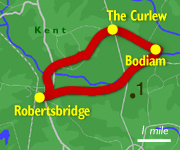 map showing route of walk