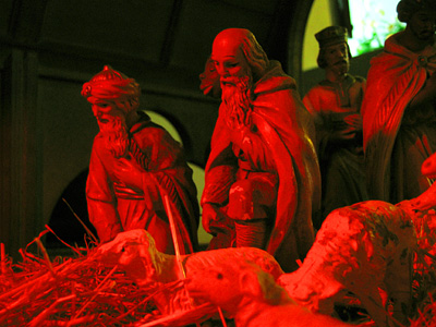 Nativity scene at All Saints church, Westdean