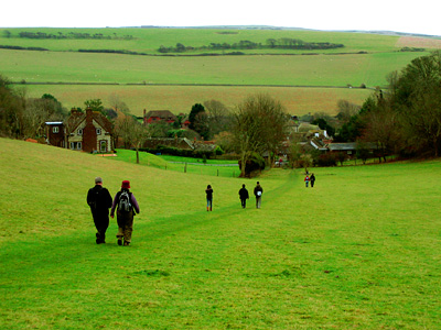 On the path into East Dean village