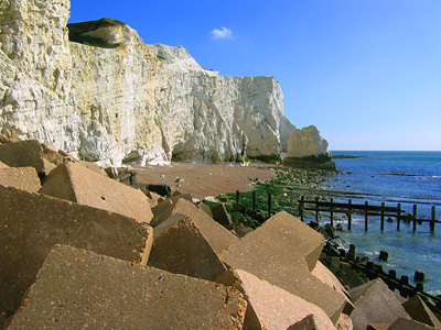 White chalk cliffs at Seaford