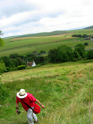 Climbing the hill out of East Dean village