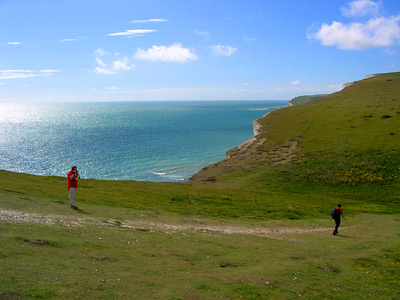 Coast path at Rough Bottom on the Seven Sisters cliffs, East Sussex