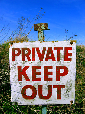Private keep out sign, gravel pits near Tiptree