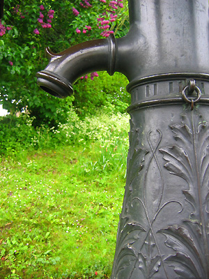 Detail of water pump in village of Watton-at-Stone, Hertfordshire, England, Britain, UK