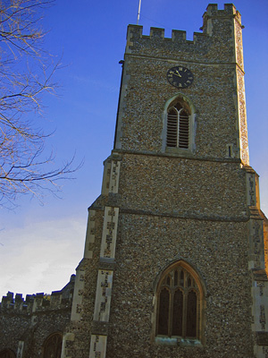 St Andrew and St Mary church tower, Watton-at-Stone