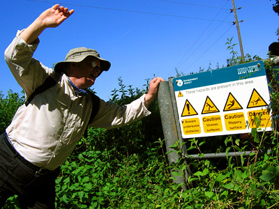 Danger sign near Salehurst