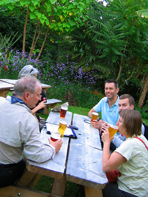 Beer garden at the Ostrich pub in Robertsbridge, East Sussex