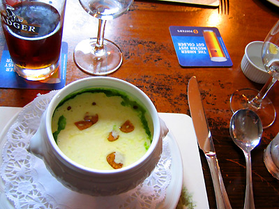 Potato and garlic soup at The Curlew, Bodiam