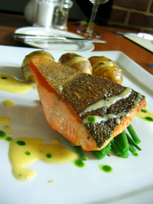 Salmon main course at The Curlew, Bodiam