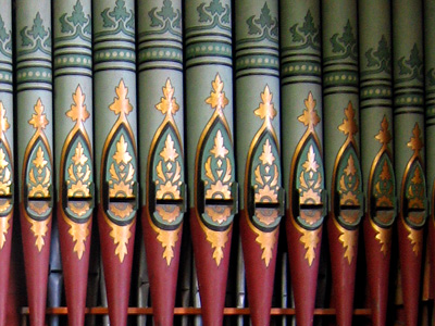 Organ pipes, Church of St Margarets Broomfield, Kent