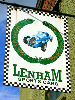 Sign for Lenham Sports Cars, Harrietsham