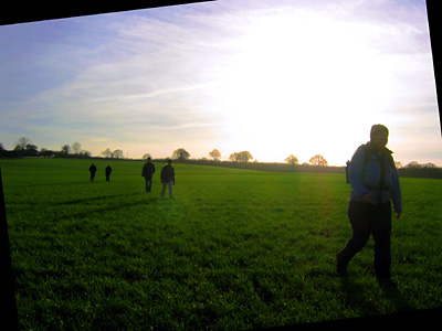Crossing the fields near Chegworth Court farm
