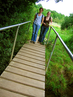 Footbridge over the Roman River at Chest Wood near Layer-de-la-Haye