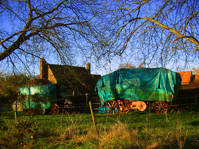 Old wagons near Little Stocks Farm, Aldbury