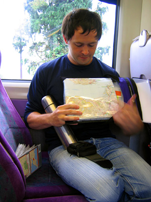 David explaining route of Somerset walk