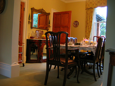Dining room at West View bed and breakfast, Bishops Lydeard
