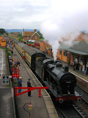 West Somerset Railway steam train at Bishops Lydeard station