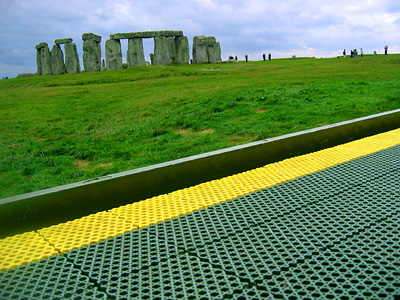 Stonehenge seen from the pedestrian walkway