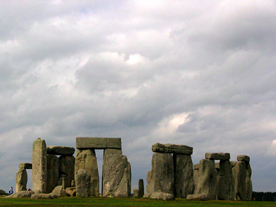 Stonehenge with grey clouds
