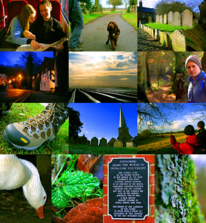 Photo montage of a walk from Godalming to Winkworth Arboretum, in Surrey, England, January 2008