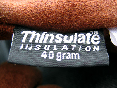 Thinsulate logo on gloves