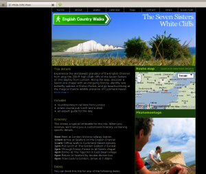 Sample screenshot of new White Cliffs walk profile
