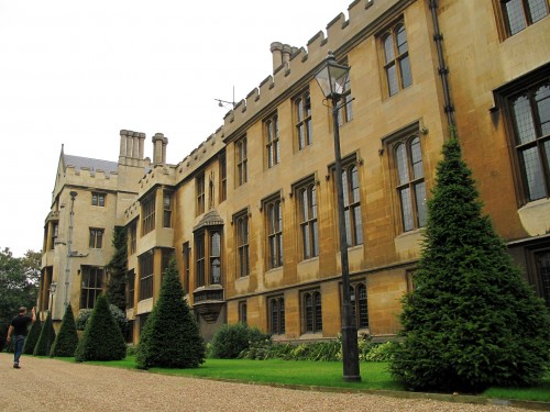 These are the gardens inside Lambeth Palace. Note the gold tinted Bath stone used in construction -- unusual for London.